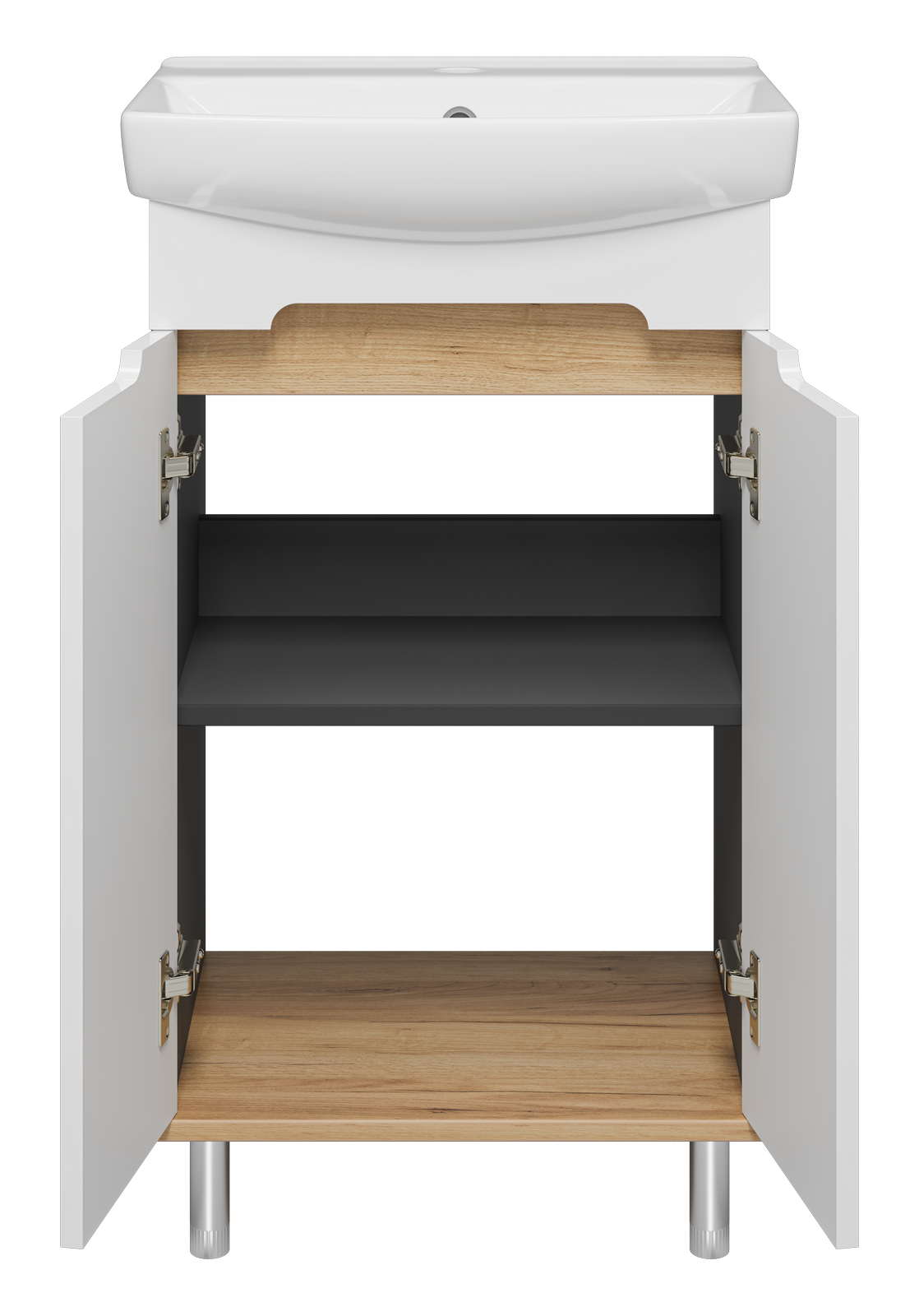 Тумба с раковиной Misty Сканди 50 белый/дуб крафт золотой