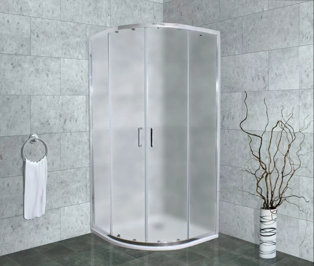 Душевой уголок Timo Altti 601 Clean Glass прозрачное стекло 100х100 полукруглый 1/4, без поддона, хром от магазина Vanna-Vanna.ru!