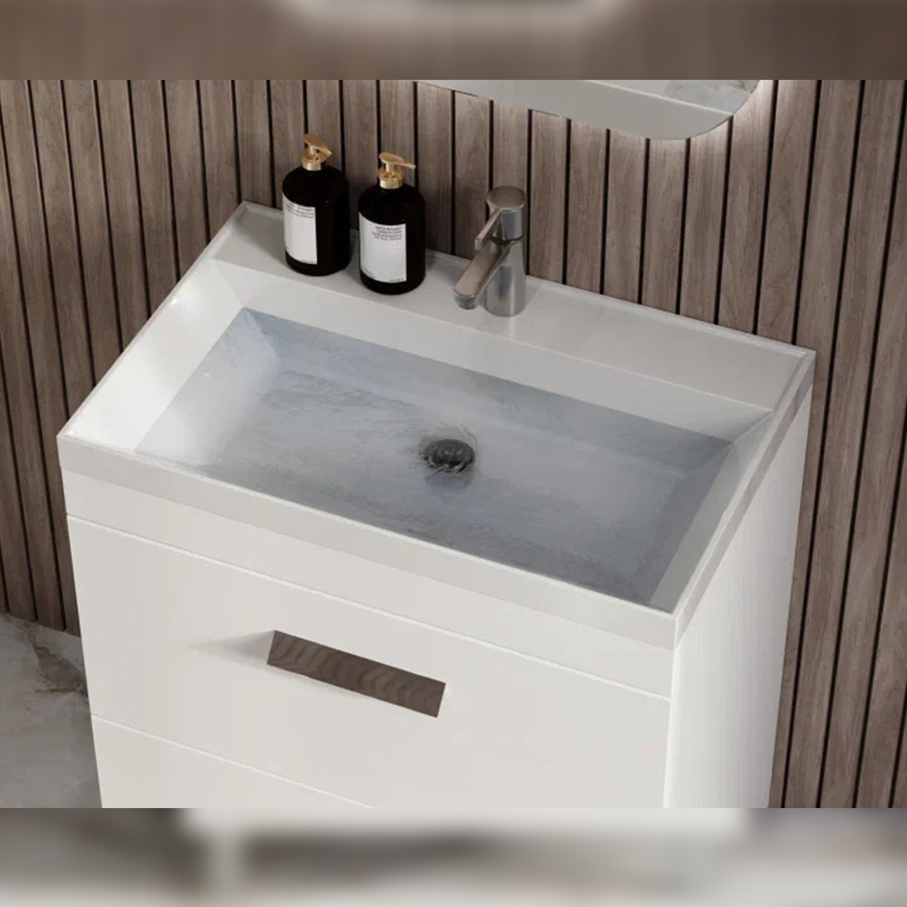 Тумба с раковиной напольная Velvex Orlando tn.ORL.CLA.70.2Y белый матовый, 70 см