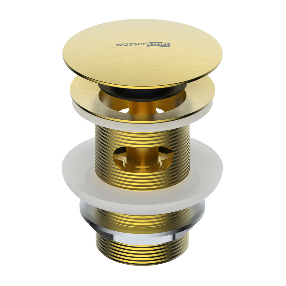 Донный клапан WasserKraft Push-up A344 золото глянцевое