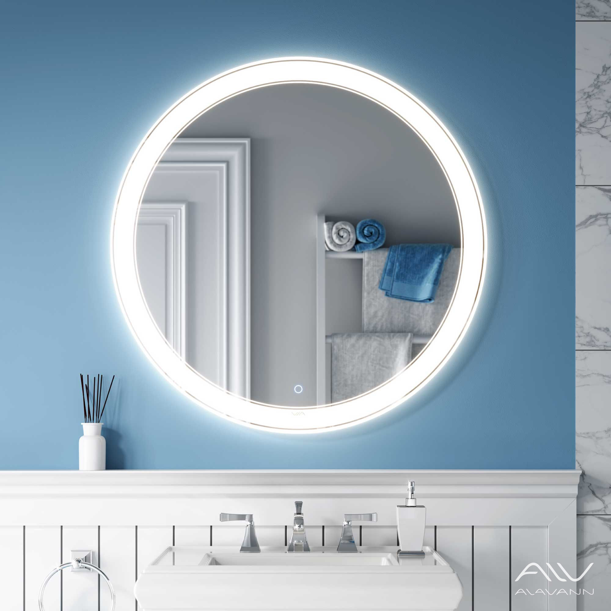 Зеркало Alavann Solis 100 свет, сенсор