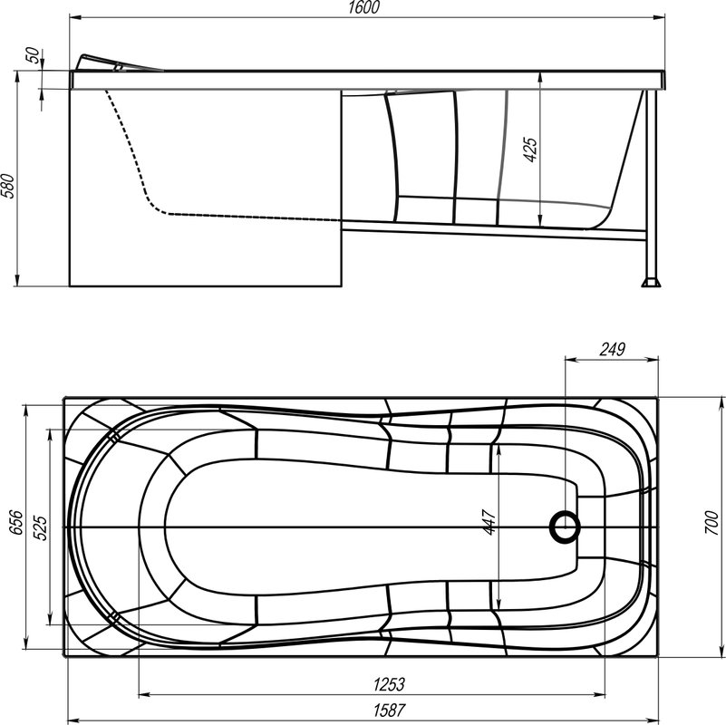 Ванна акриловая Alex Baitler Saima 160x70