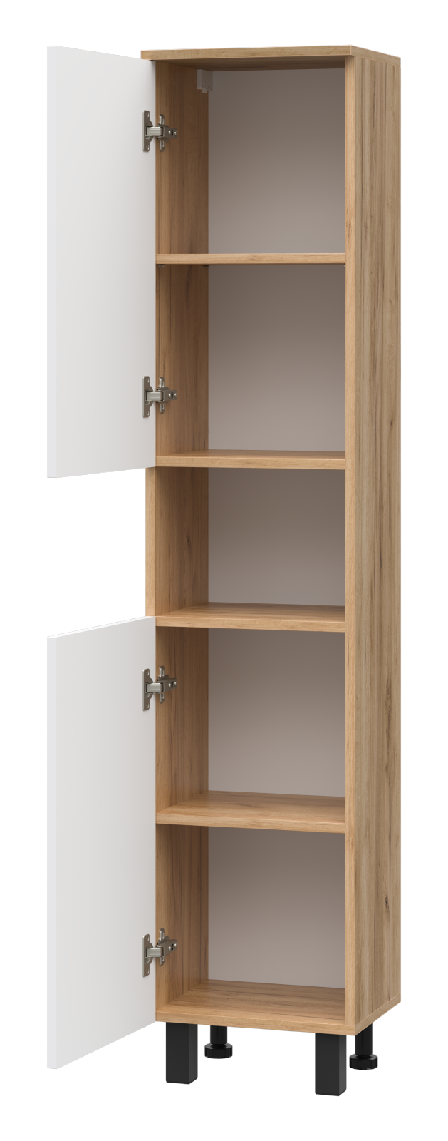 Пенал Misty Крафт 35 напольный/подвесной, L/R, белый/дуб крафт золотой