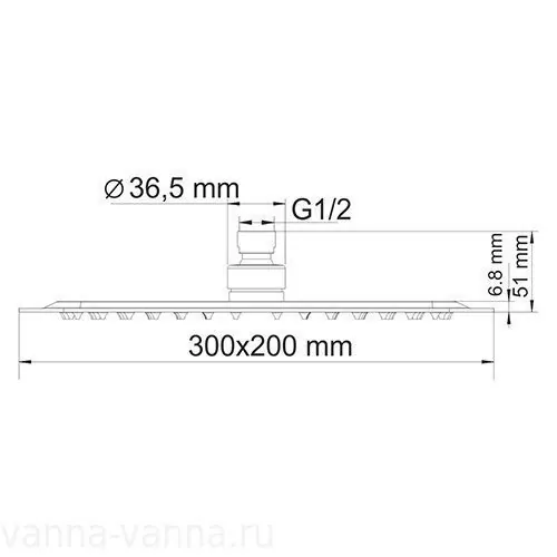 Верхний душ WasserKraft A069 хром
