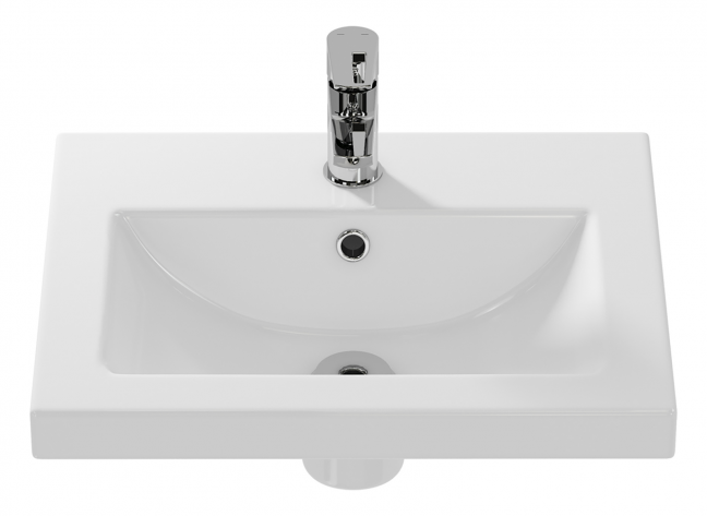 Тумба Misty Майна 50 с раковиной Como 50, напольный, графит/белый