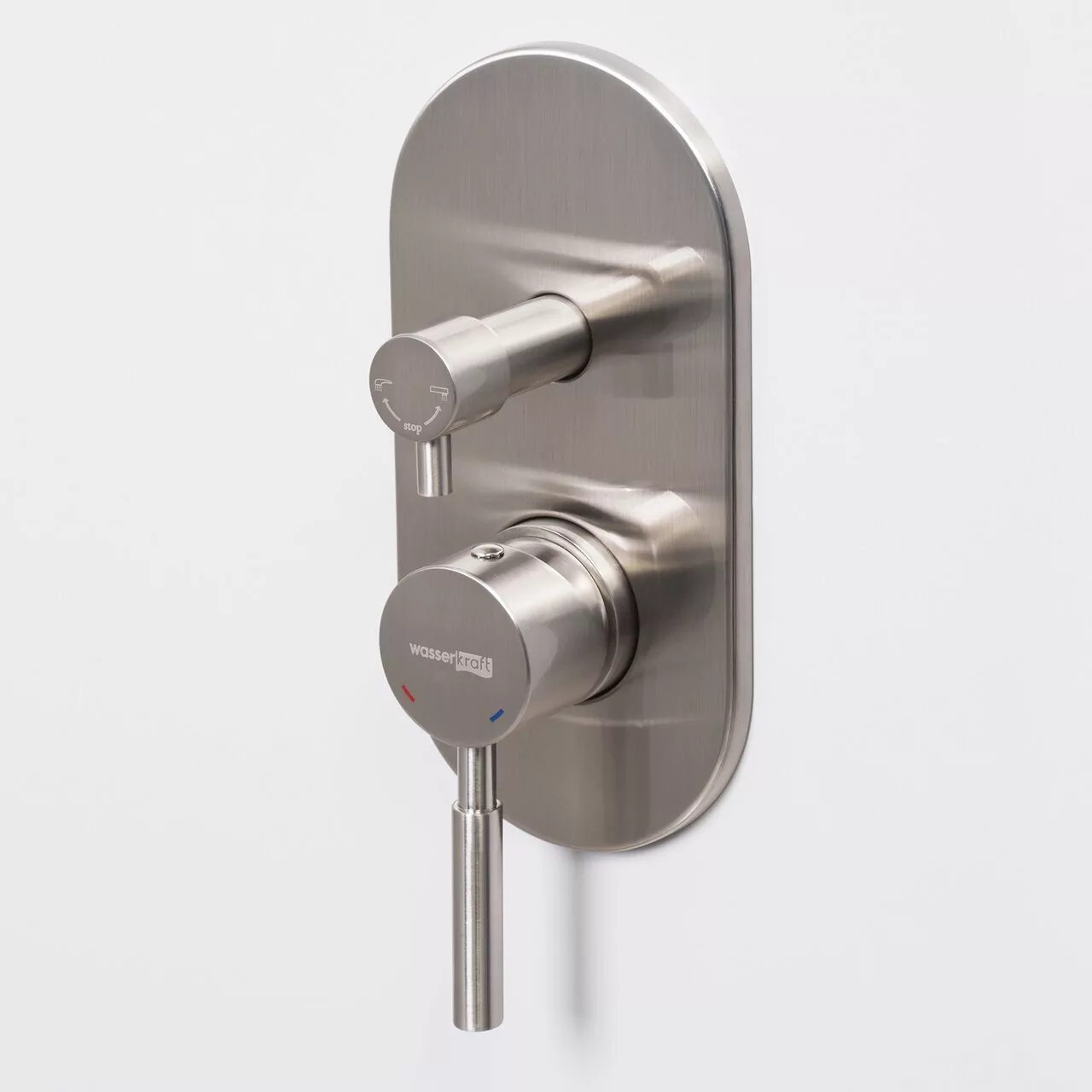 Смеситель с переключателем WasserKraft Wern 4241 встраиваемый, на 2 выхода, никель