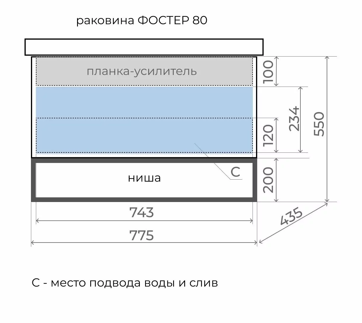 Тумба с раковиной Style Line Мальта 80 подвесная, рускеала от магазина Vanna-Vanna.ru!