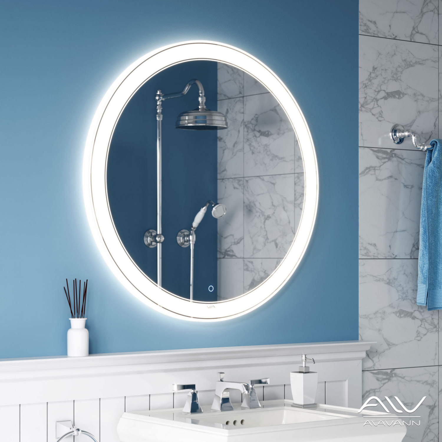 Зеркало Alavann Solis 80 свет, сенсор