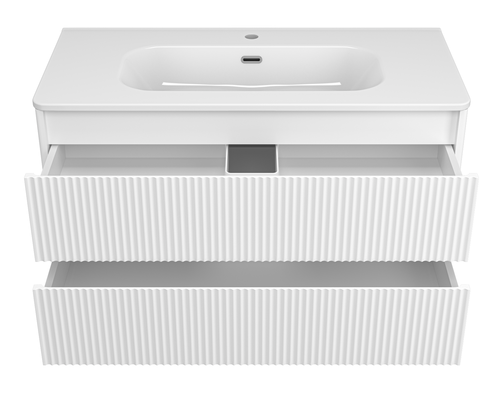 Тумба с раковиной Brevita Riva 100 подвесная, белый