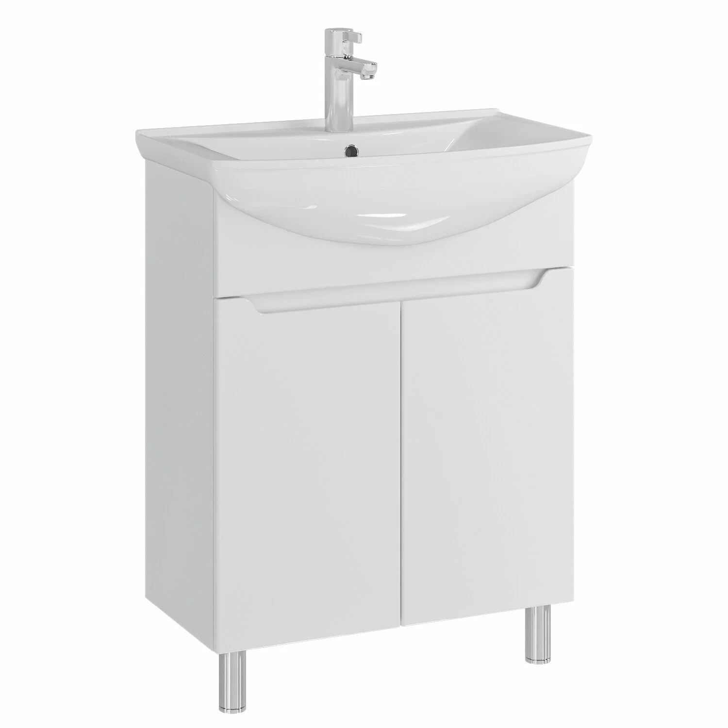 Тумба напольная SanStar Bianca 65 с раковиной Стиль 65, белая