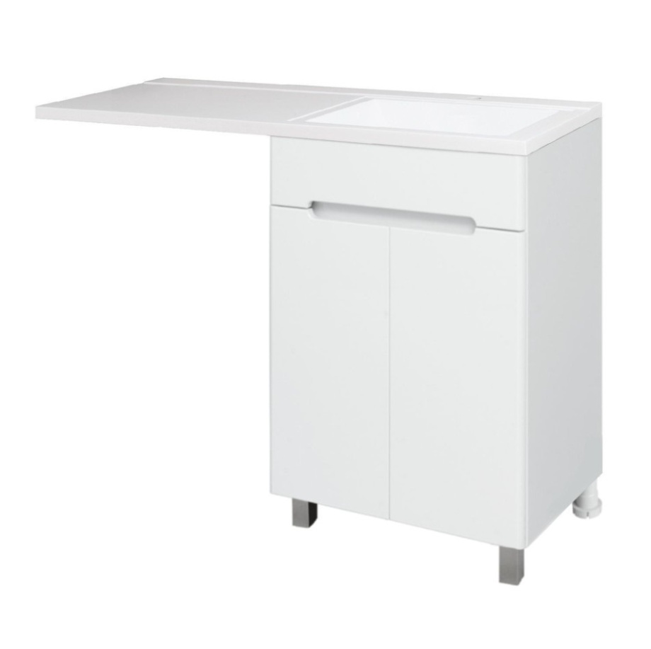 Тумба напольная Runo Парма 60 с раковиной Гамма 120 лайт левое крыло + кронштейн