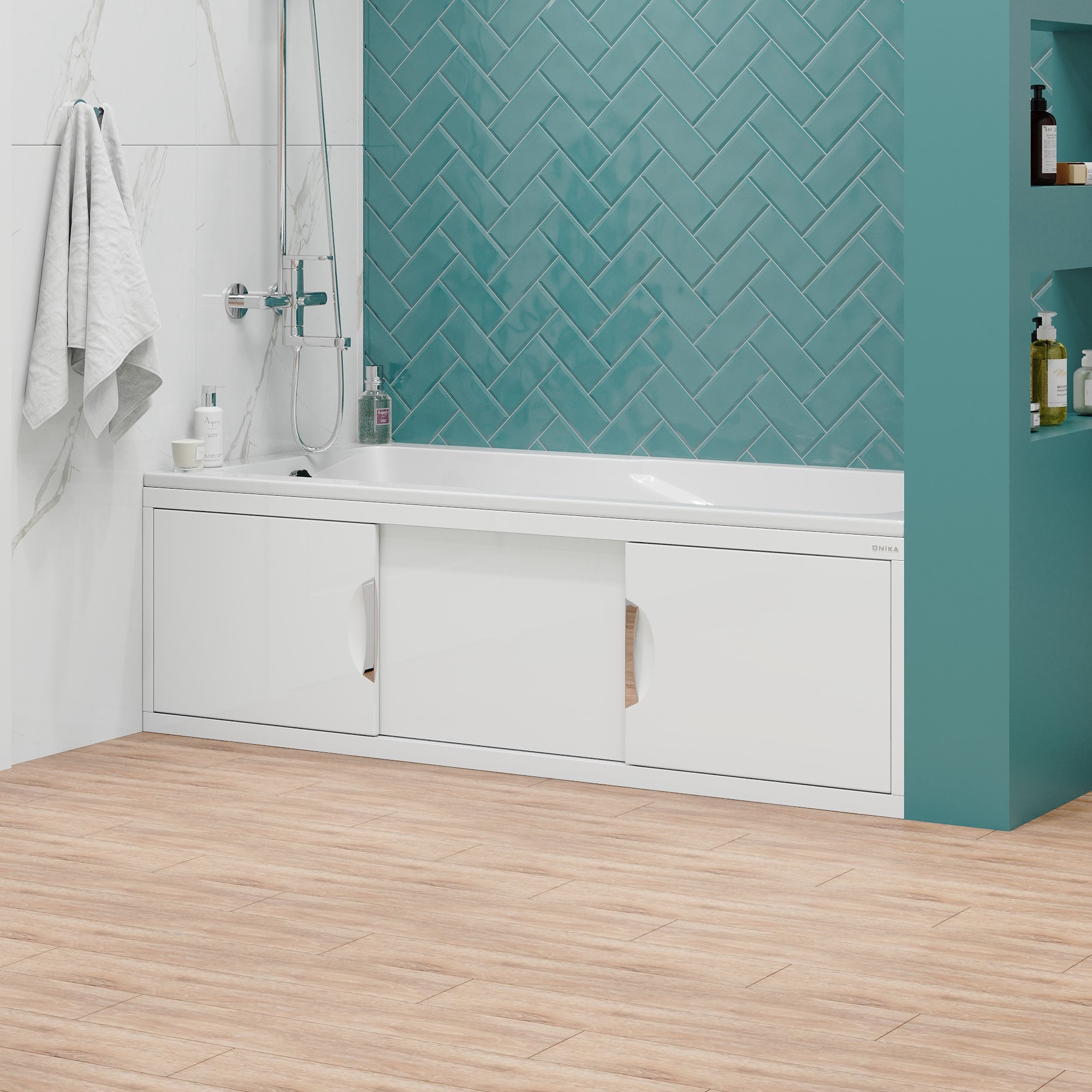 Экран под ванну Onika Лагуна 150 раздвижной белый