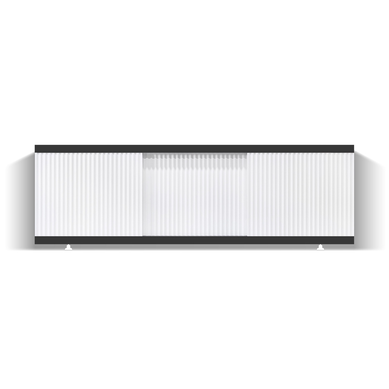 Экран под ванну Alavann Альт Блэк 170 белый с фрезеровкой, из МДФ, раздвижной