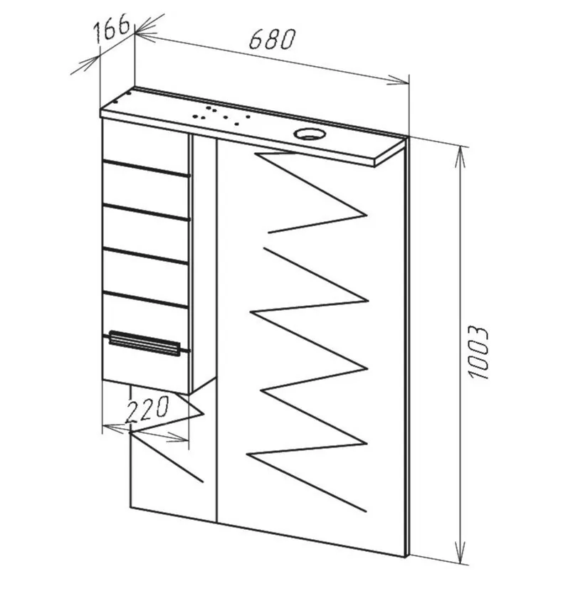 Зеркало со шкафчиком Bellezza Сиена 70 L свет, белый