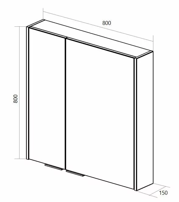 Зеркало-шкаф 1Marka Gaula 80 Black, 2 двери, черный