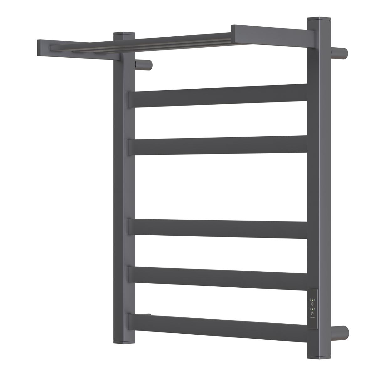 Полотенцесушитель электрический APEXTERMO Terra TR01165GM 600x500 с полкой, графит матовый