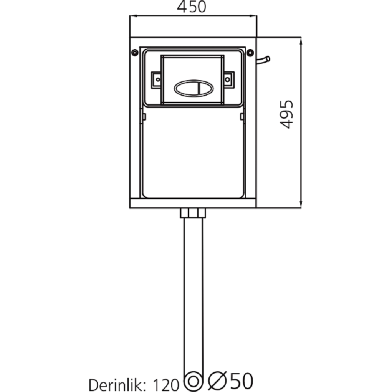 Смывной бачок SantiLine SL-05 скрытого монтажа, с кнопкой черный матовый