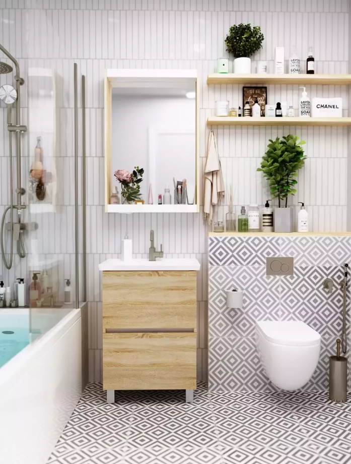 Тумба напольная 1Marka Aris 70Н с раковиной Comfort 70, 2 ящика, дуб сонома