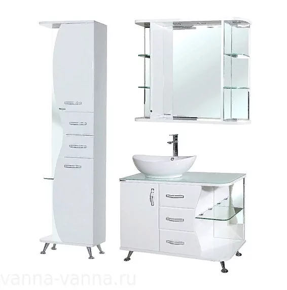 Мебель для ванной Bellezza Рио 90 комплект, напольный, белый