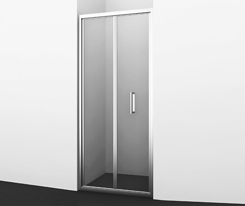 Душевая дверь WasserKraft Weser 78F04 90 в нишу, складная, прозрачное стекло, хром