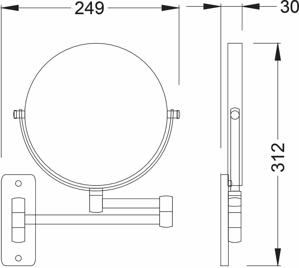 Зеркало косметическое Timo Selene 17076/17 матовое золото