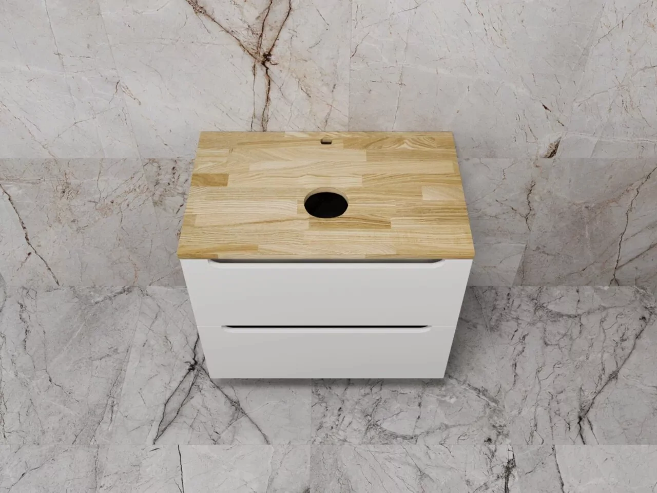 Тумба подвесная Style Line Бали 70 со столешницей, белый софт