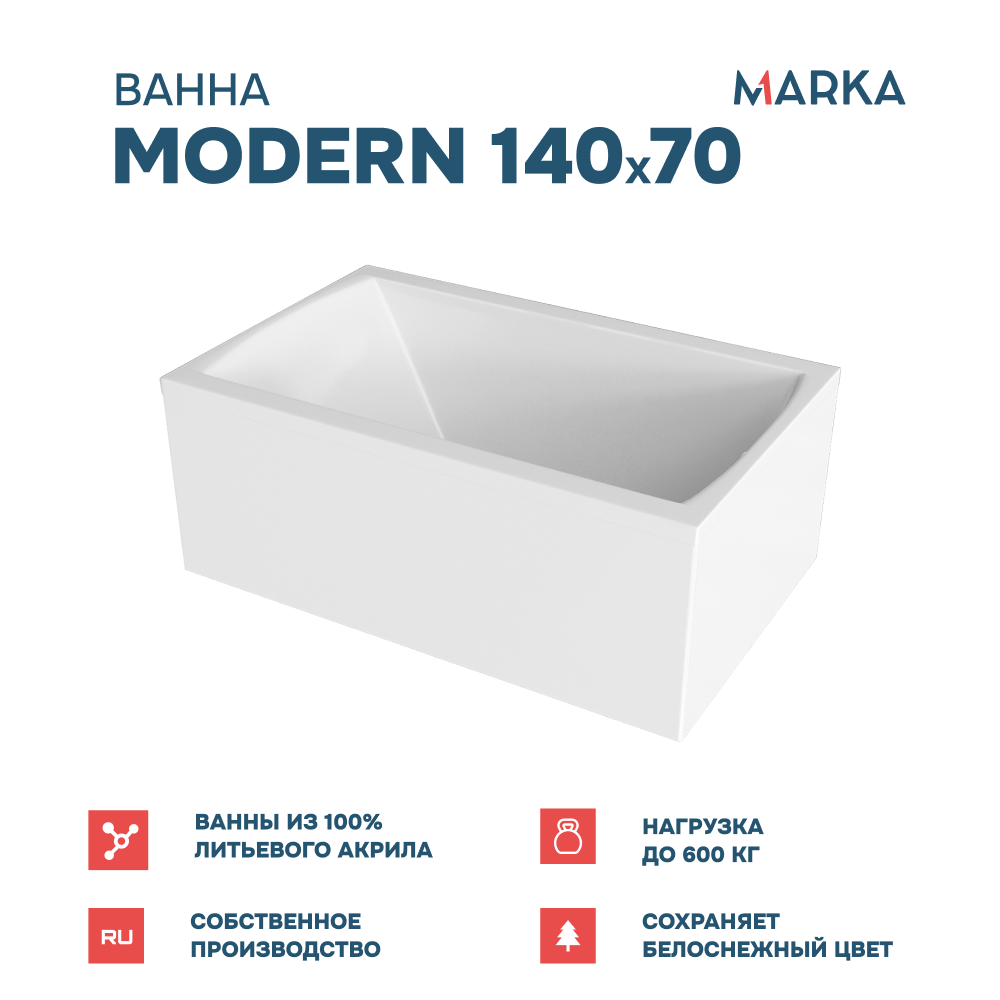 Ванна 1Marka MODERN 140*70 Комплект Стандарт 1+