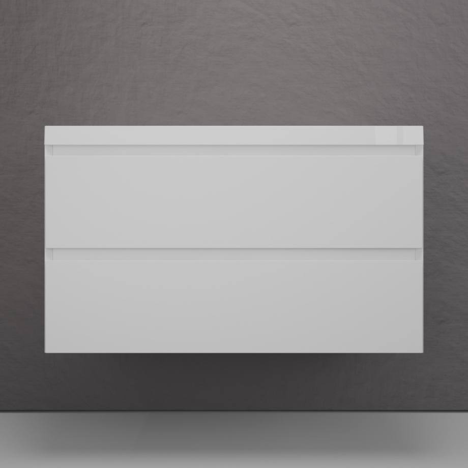 Тумба подвесная Style Line Манхэттен 100 Эмаль, с раковиной Asti 100 белый, белый матовый