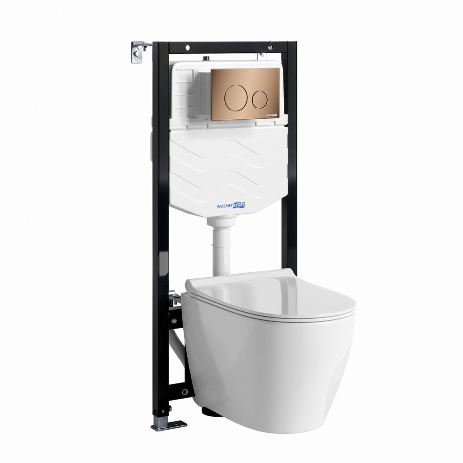 Унитаз подвесной WasserKRAFT 10TLT.010.ME.RG02.H002 с инсталляцией и кнопкой, белый