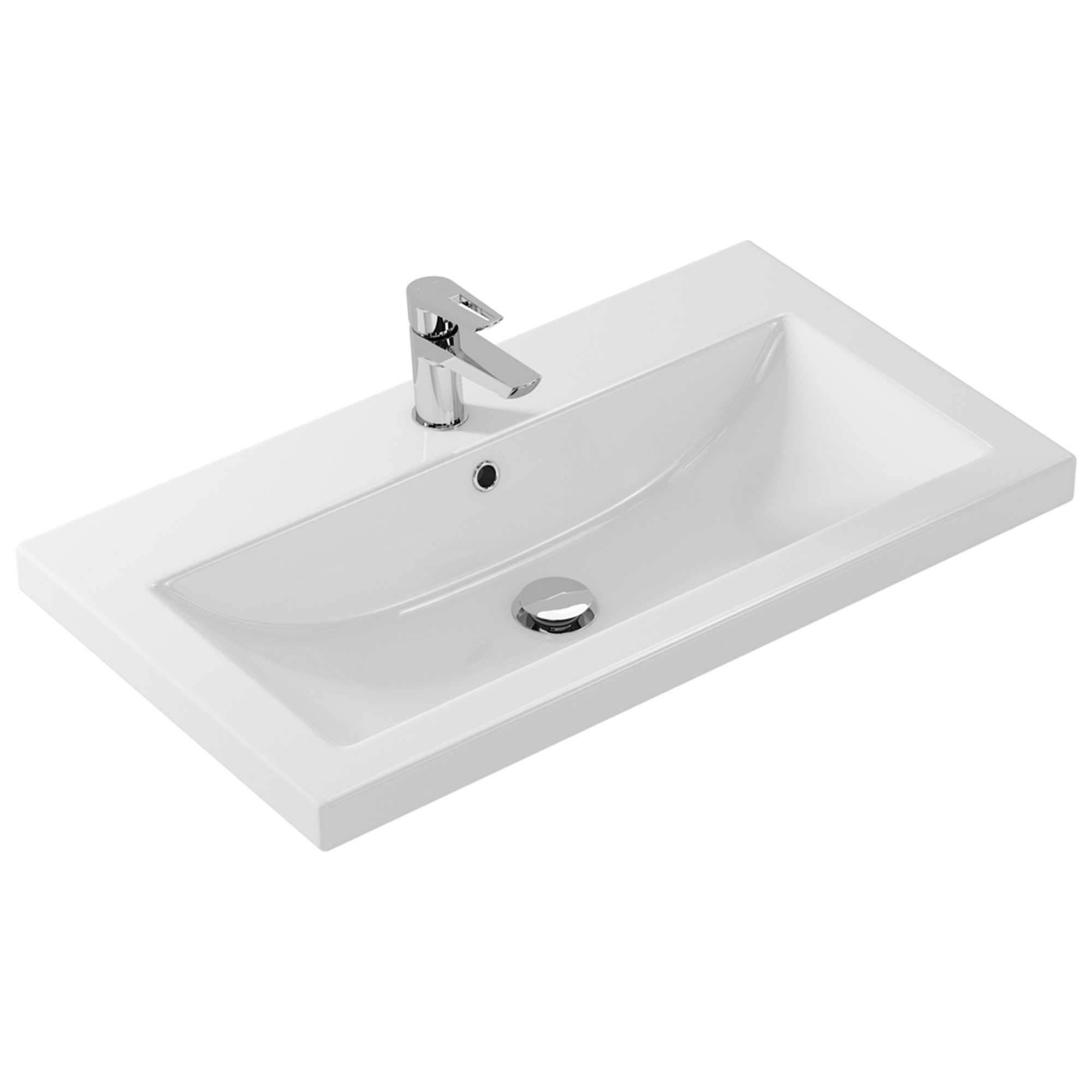 Тумба напольная Vigo Grani 800-0-2 с раковиной Como 80, 2 ящика, белый