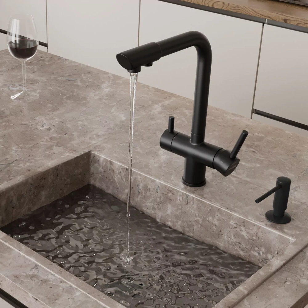Смеситель для кухни WasserKraft A8367 черный Soft-touch от магазина Vanna-Vanna.ru!