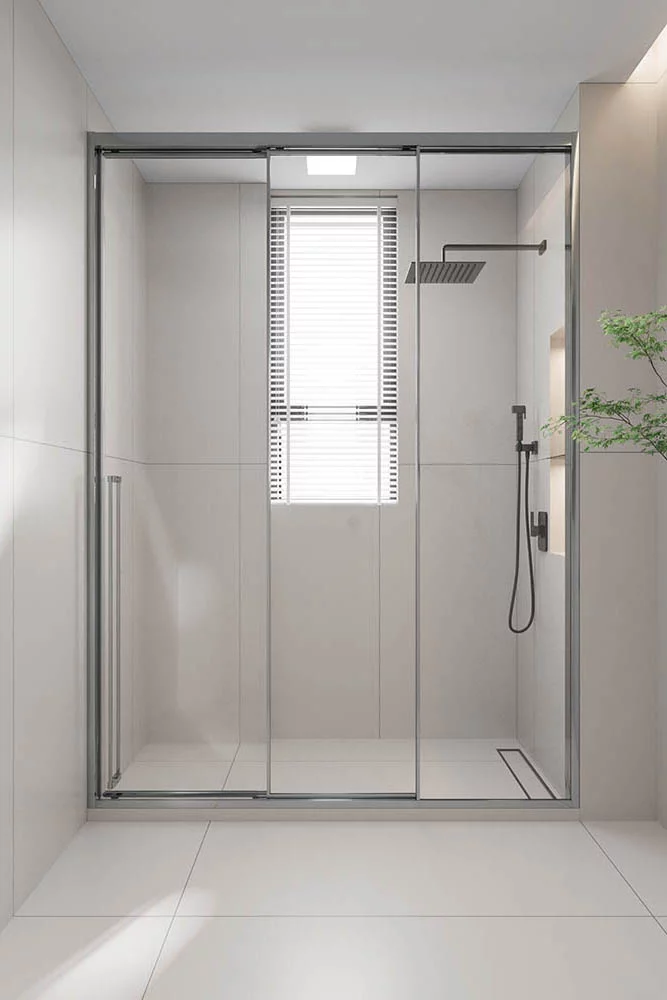 Душевая дверь раздвижная Veconi Premium Prato 300 CH-R, 1200х2000, хром, стекло прозрачное