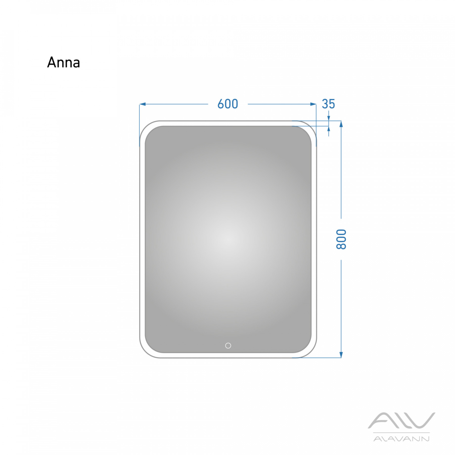 Зеркало Alavann Anna 60 свет, сенсор, белый