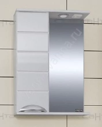 Зеркало со шкафчиком Санта Родос 50 L свет, белый