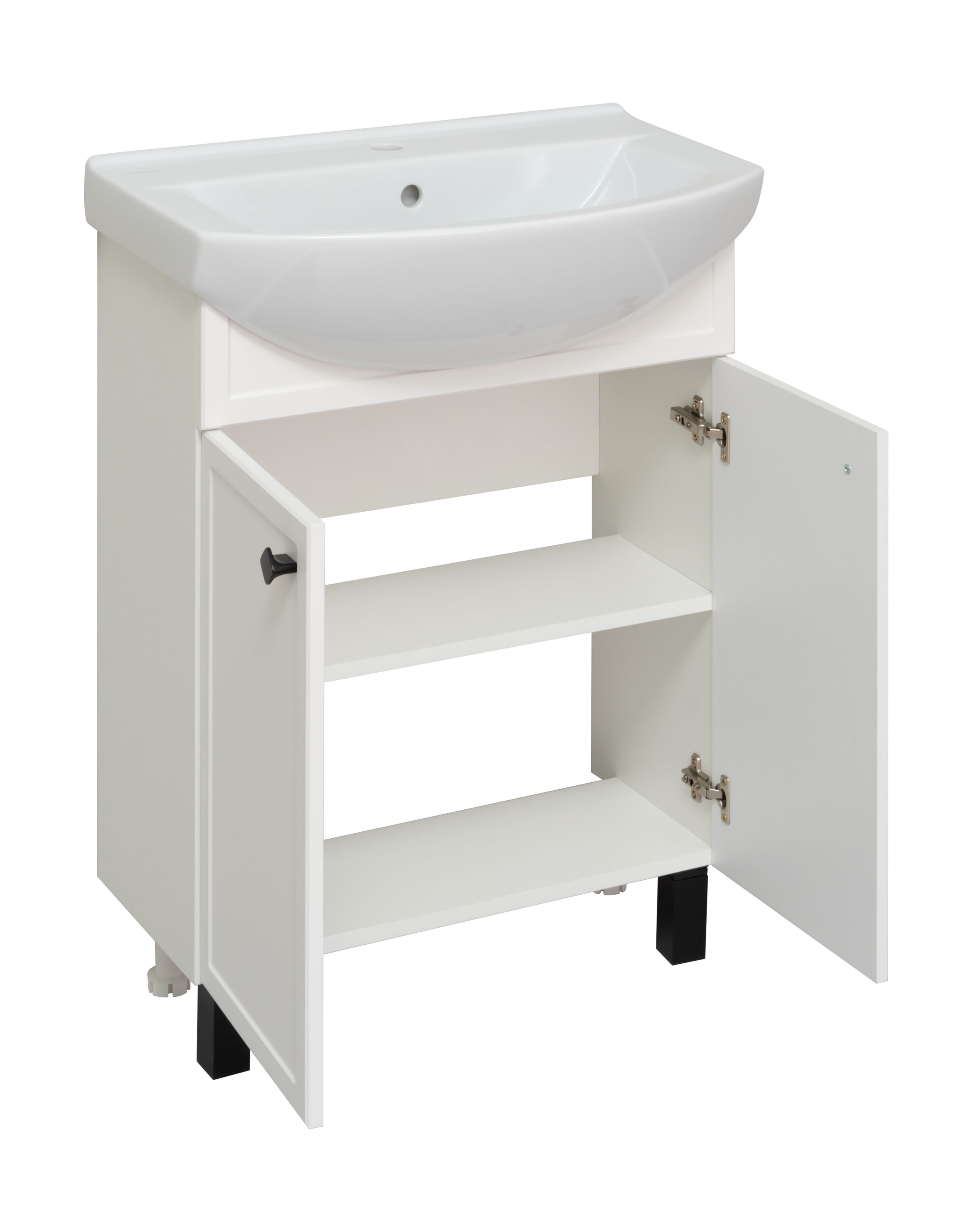 Тумба напольная Runo Римини 65 с раковиной Best 65, белый