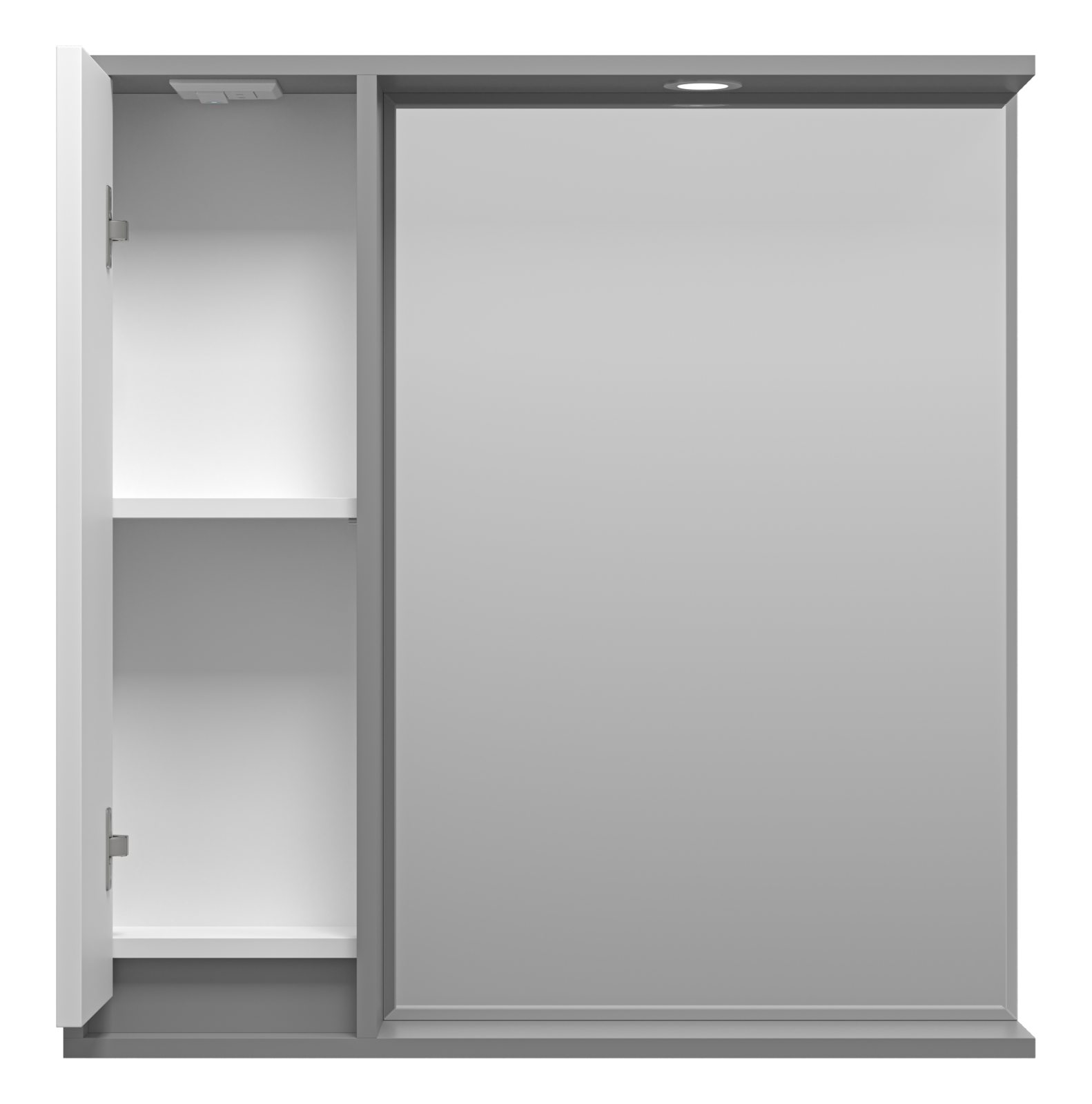 Зеркало-шкаф Brevita Balaton 80 L, белый/серый