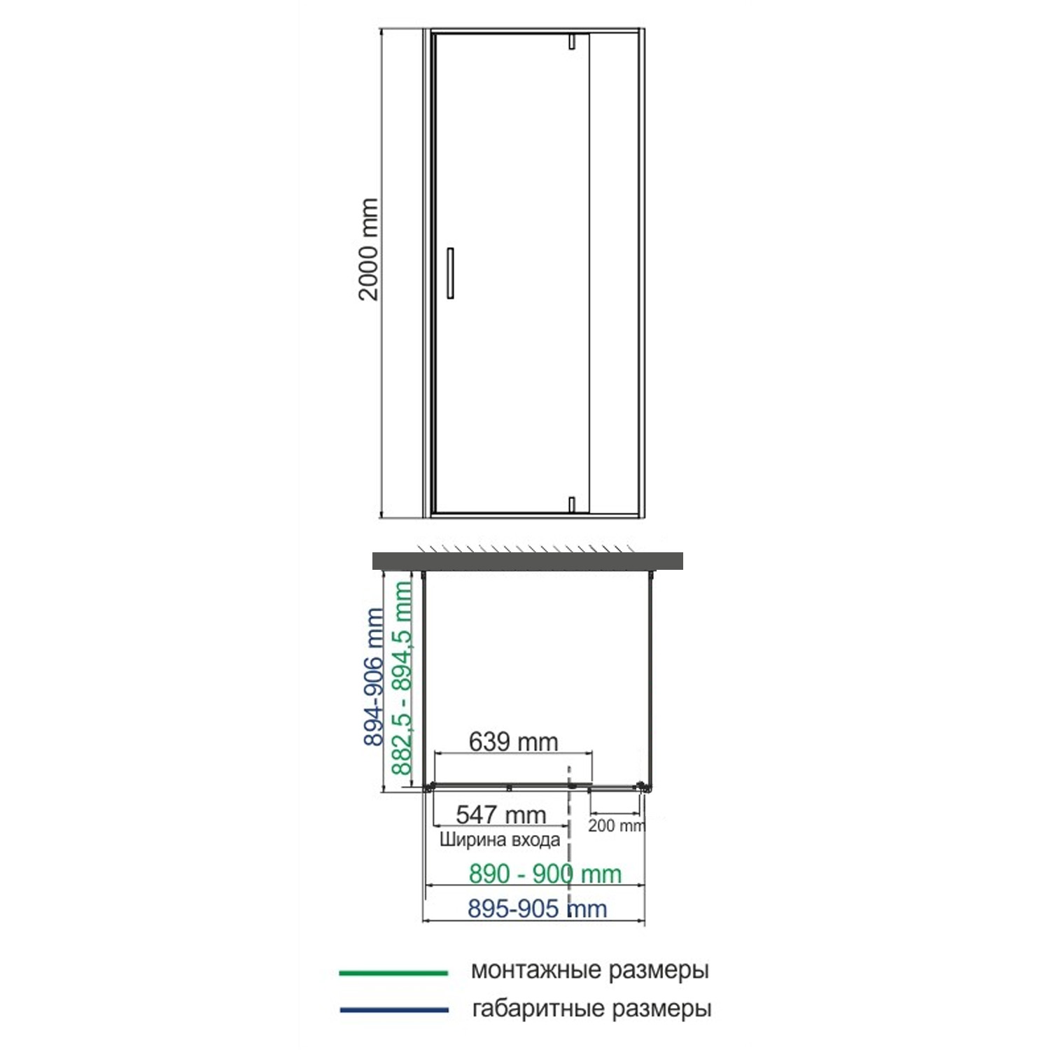 Душевой уголок WasserKraft Elbe 74P43 90х90 квадратный, без поддона, прозрачное стекло, черный матовый