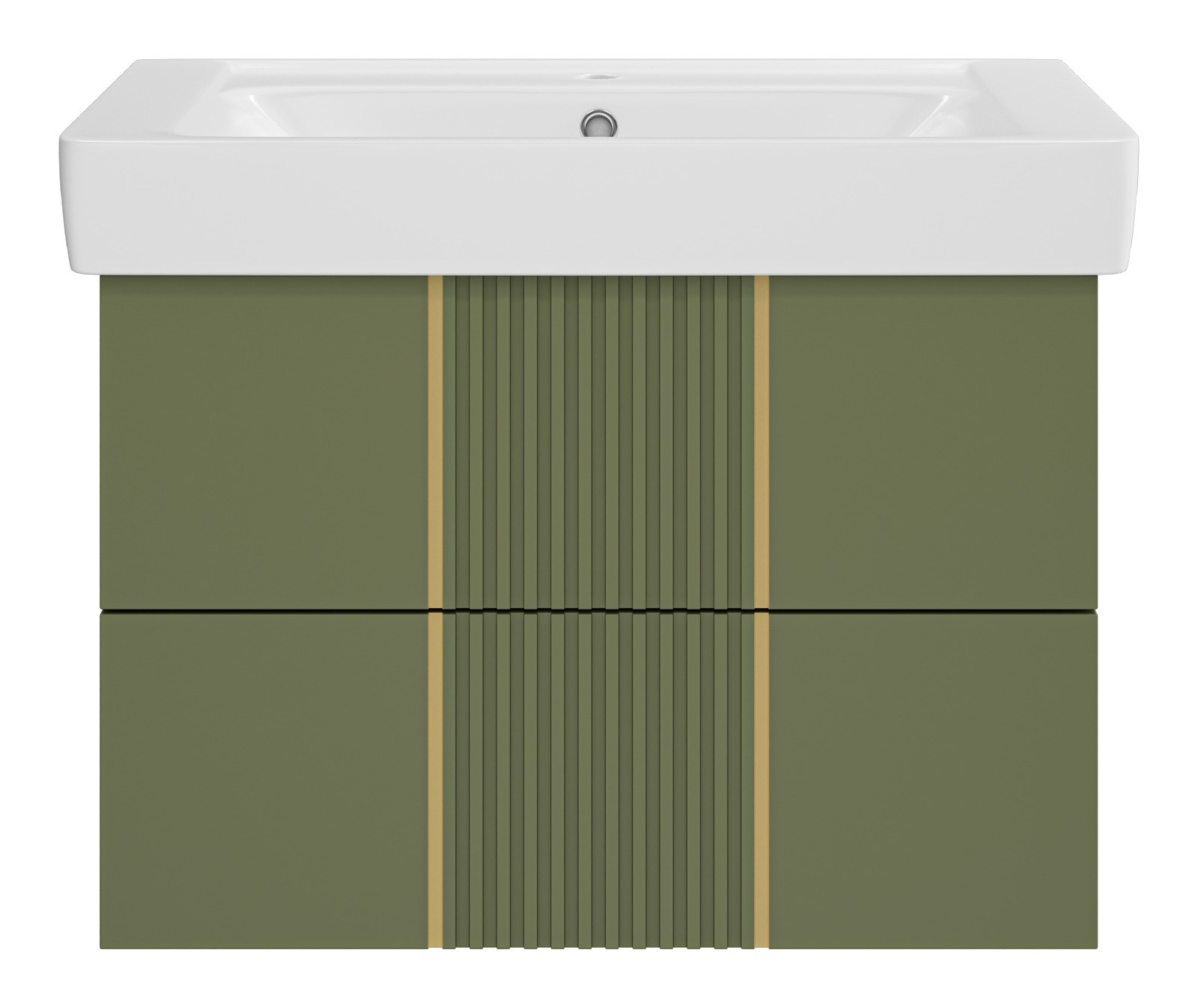 Тумба с раковиной Brevita Vega 80 подвесная, зеленый/патина золото