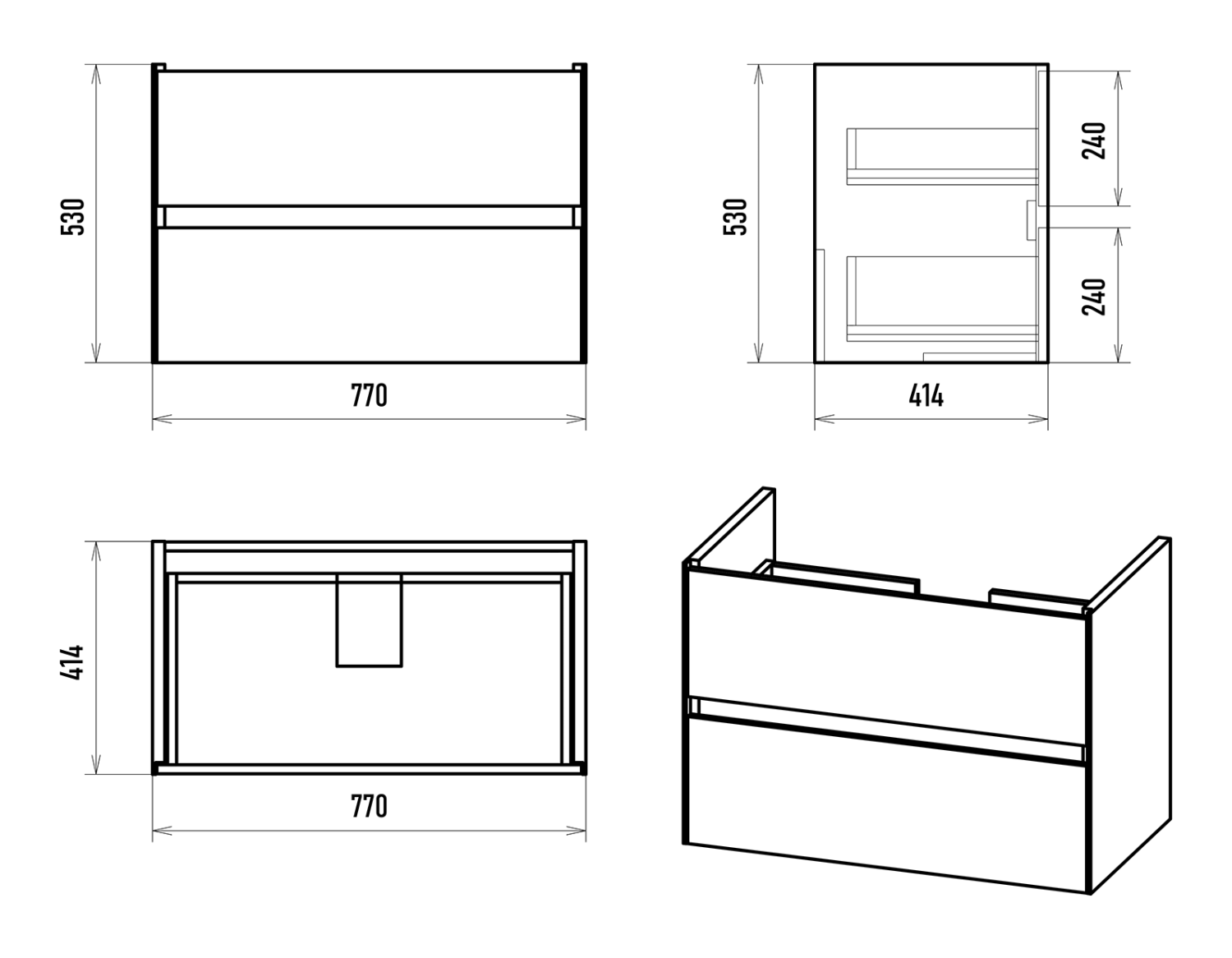 Тумба с раковиной Misty Твист 80 подвесная (белая)