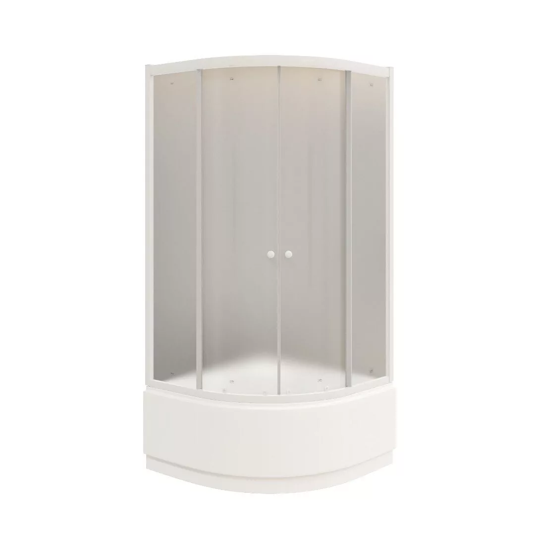 Душевой уголок Parly ZF90 полукруглый 1/4, с высоким поддоном, матовое стекло, белый