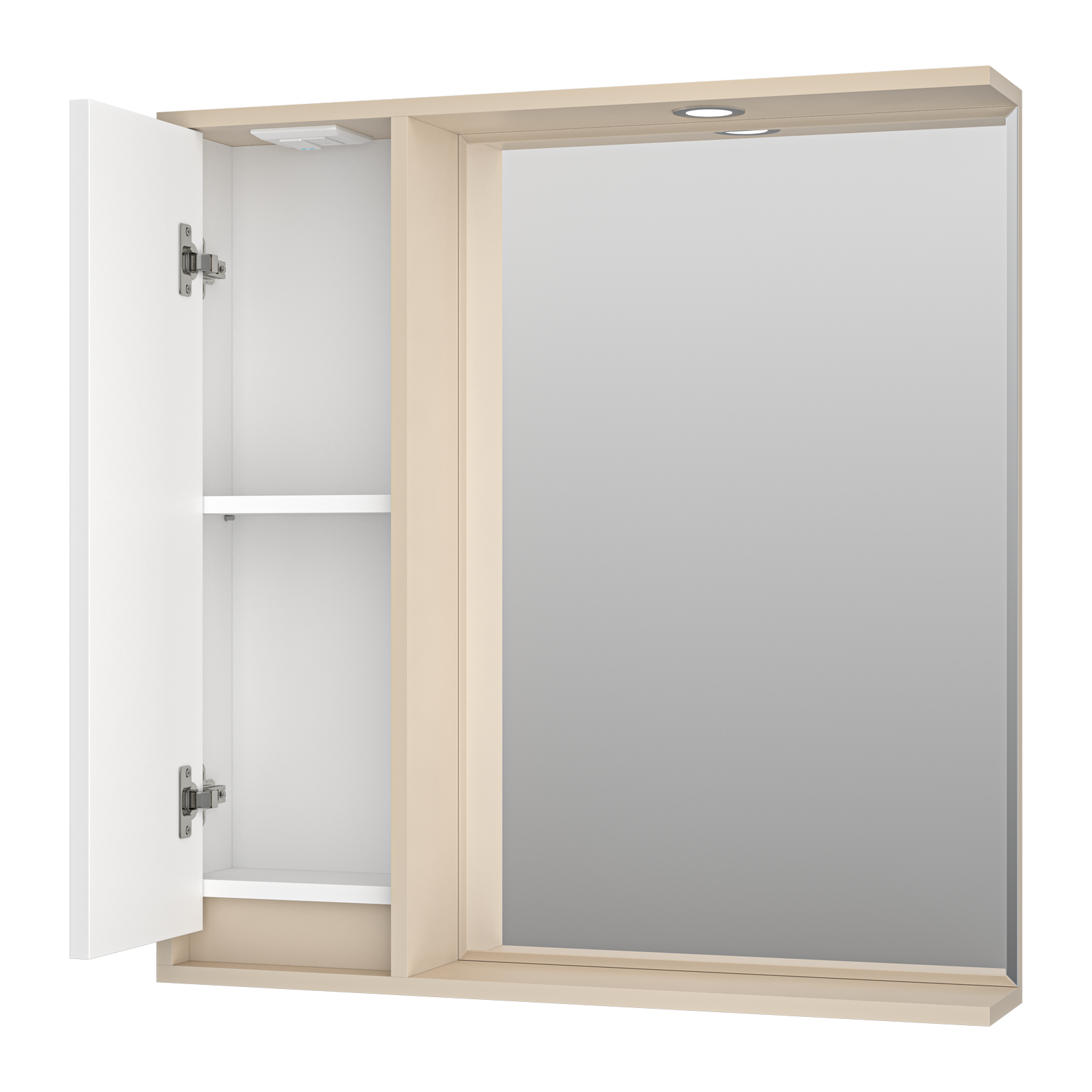 Зеркало-шкаф Brevita Balaton 80 L, белый/бежевый