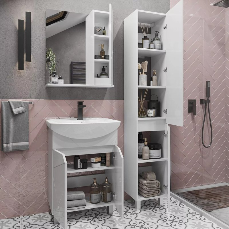 Зеркальный шкаф SanStar Каскад/Линни 70 белый