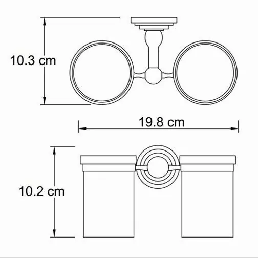 Стакан для щеток двойной WasserKraft Isar K-7328D темная бронза