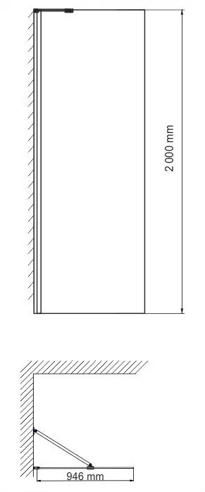 Душевая перегородка WasserKraft Aller 10H10-RP100 Fixed прозрачное стекло, профиль хром