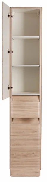 Пенал Style Line Атлантика 35 L Plus Люкс напольный с корзиной, ясень перламутр