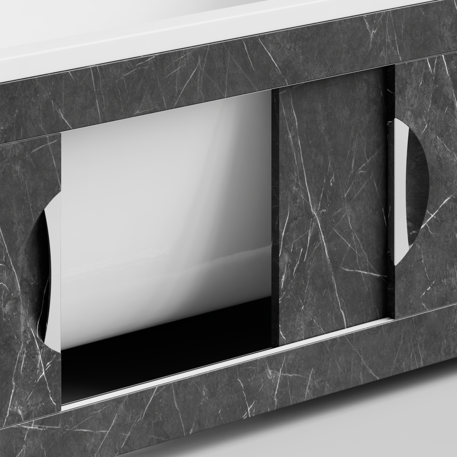 Экран под ванну Vod-ok Топ 170 раздвижной Мрамор Графит софт тач