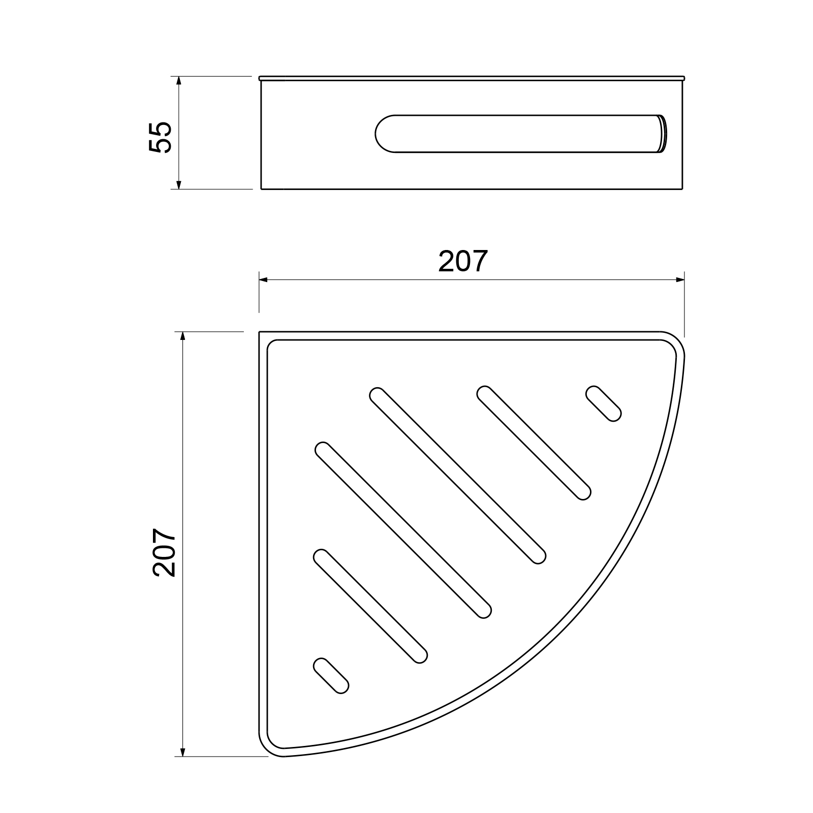 Полка угловая Timo Luiro 18577/03 черный матовый