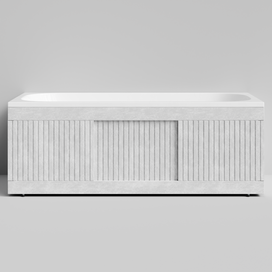 Экран под ванну Vod-ok Тач 150 раздвижной Белый камен