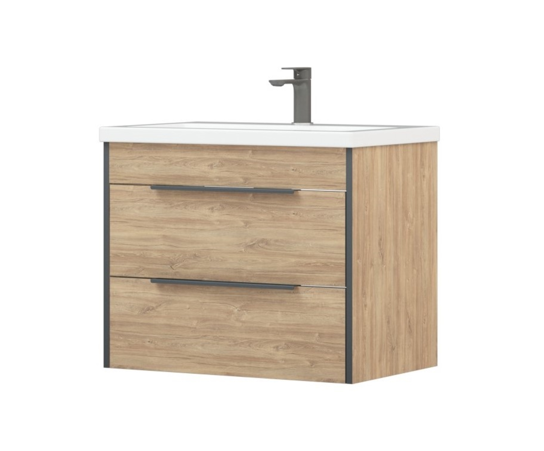 Тумба подвесная Corozo Форест 70 Z2 с раковиной Сомо 70 дуб конзас