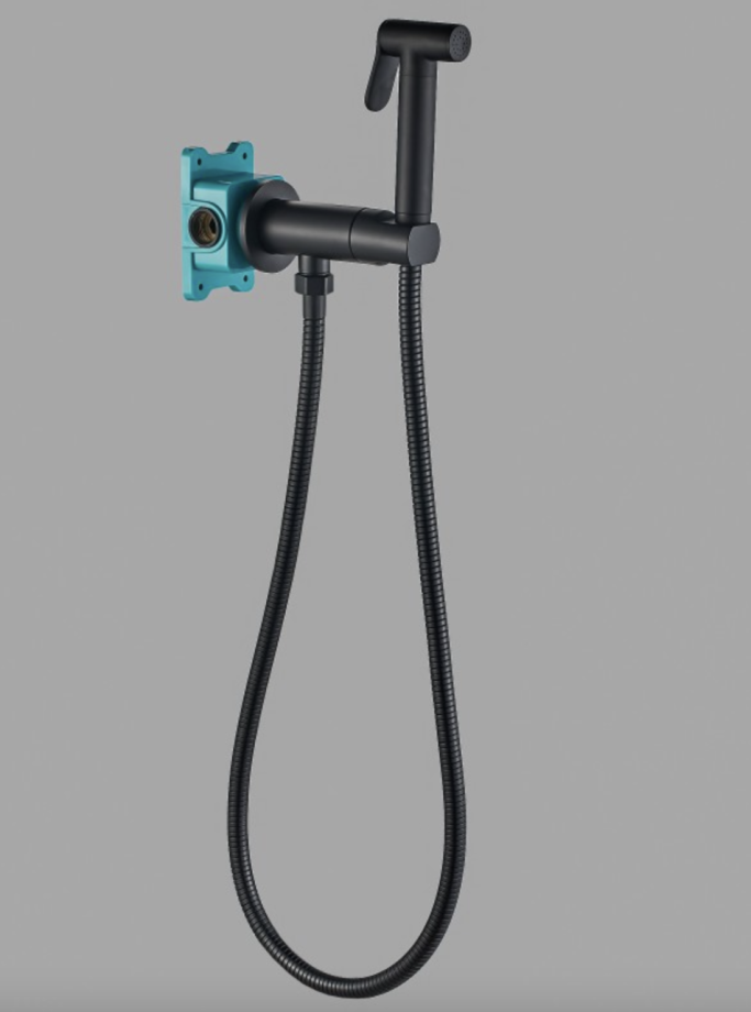 Смеситель с гигиеническим душем ALMAes Agata AL-877-05 черный матовый